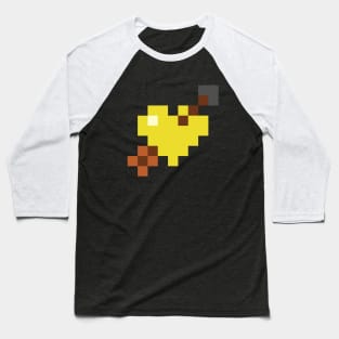 Shot Through My Yellow Pixel Heart Baseball T-Shirt